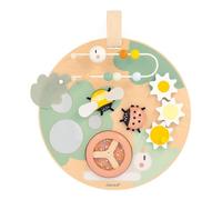 Janod - Sweet Cocoon Activity Panel - 7 Early-Years Activities - Early-Learning Toy - Develops Fine Motor Skills - FSC Wood Toy - Water-Based Paint - 12 Months +, J04057