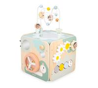 Janod - Sweet Cocoon Large Multi-Activity Cube - 11 Children’s Activities - Early-Learning Toy - Develops Fine Motor Skills - FSC Wood Toy - 18 Months +, J04060