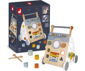 Janod - Sweet Cocoon Multi-Activity Cart - Wooden Push-In Walking Trolley - 9 A