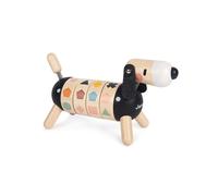 Janod - Dog of Wooden Shapes and colours - Sweet Cocoon Collection - Early-Learning and Early Years Toy, water-based paint - Teaches Shapes and Colours - Ages 2 and up. - J04421