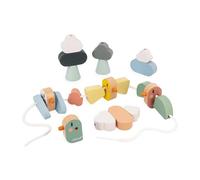 Janod - Sweet Cocoon Threading Beads - 21 Bird, Wing & Cloud Beads - Develops Fine Motor Skills - FSC Wood Toy - Early-Learning Game - 24 Months +, J04050