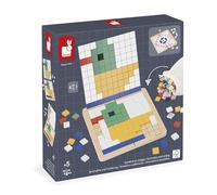 Janod - Symmetry & Coding - 4 Play Modes - 12 Models to Reproduce - Ideal for Kindergarten and Early Section Preparation - Educational Toy for Children - FSC Wooden Product - From 5 years - J05093