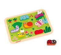 Janod - “The Garden” Chunky Puzzle - FSC Wood - 7 Pieces - Develops Fine Motor Skills, Concentration and Imagination - 18 Months +, J07120