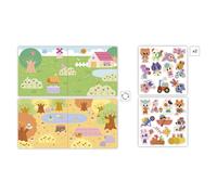 Janod - My Arts & Crafts - From 2 Years - Thick Repositionable Stickers - 1 Recto-Verso Decoration and 2 Sheets of Stickers - Children's Creative Leisure Kit - Motor Skills and Concentration - J09144