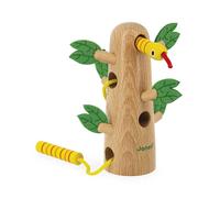 Janod - Tropik Lace-Up Tropical Tree - Wooden Early-Learning Toy - Educational Toy: Fine Motor and Concentration Skills - Water-Based Paint - 18 Month