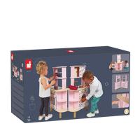 Janod - Twist Children’s Wooden Kitchen - Double-Sided Kitchen - 8 Accessories Included - Oven, Rotary Knobs, Sound Effects - 3 Years +, J06616