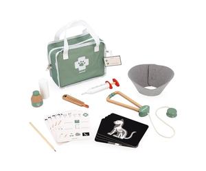 Janod - Vet Kit - Pretend Play Occupation - Includes 16 Accessories - Imagination-Enhancing - FSC®-Certified - Fabric suitcase-shaped box with a handle - 3 Years +, J06466