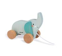 Janod - Walk-along Wooden Elephant - Pull-along Toy - Early-Learning and Early Years Toys - Teaches Motor Skills and Imagination - WWF Partnership