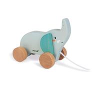 Janod Walk Wooden Elephant-Pull-Along Learning and Early Years Toys-Teaches Motor Skills and Imagination-WWF Partnership-FSC Certified-from The Age of