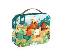 Janod - Welcome To The Farmyard Puzzle - 20-Piece FSC Cardboard Puzzle - Educational Game - Develops Patience and Dexterity - Made in France - 24 Months +, J03320, Green