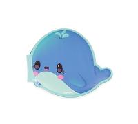 Janod - Whale Bath Book - Babies’ Bath Toy - 8 Illustrated Pages - Whale-Shaped Early-Learning Book - 10 Months +, J04720