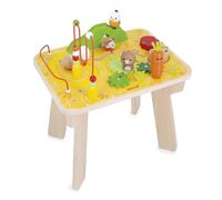 Janod - Wooden Activity Table Farm Theme - 8 Activities for Children - Table Height 32cm - Developmental Toys - Fine Motor Skills - FSC Wooden Table - From 12 months, J03321
