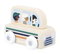 Janod - Wooden Bus Mountain Valley - Cross Roads - Early-Learning Toy - Develops Motor Skills - 12 Months, FSC Wood Toy, Multicolor
