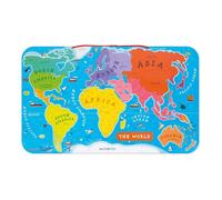 Janod J05504 Wooden Magnetic World Map Puzzle 92 pieces, English Version