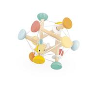 Janod - Wooden Sensory Development Ball - Flexible Rattle Ball Easy to Handle - Activity Toy for Babies - From 12 months