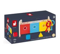 Janod Wooden Shape Sorter Box with Keys Dexterity Toy Toddlers 18m+