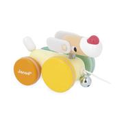 Janod - Wooden Walking Dog - 50 cm string - Pull-along toy - Early learning and first age toys - Motor skills and imagination development - From 12 months