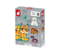 Janod World Wildlife Fund 5 Adaptable Animal Puzzles (2 to 6 Pieces) - Ages 2+ - J08625 - Plush Soft Toy