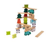 Janod, WWF Wooden Balancing Animals, 28 Pieces, Ages 2+ | Stacking and Storytelling Game, FSC Beech Wood, Water-Based Paint, Fine Motor Skills, Concentration and Dexterity
