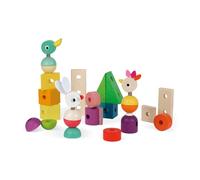Janod - Zigolos Giant Multicoloured Wooden Train - 2-In-1 Early Learning Pull-Along Toy - Motor Skills Training - Water-Based Paint - Fsc Certified - from 1 Year Old, J08202