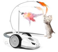 JANOFT Interactive Cat Toys for Indoor Cats - Smart Moving Electric Mouse with Remote Control, Feather Tail, and Rechargeable Battery - Automatic Play for Bored Kittens & Adult Cats & Daily Exercise
