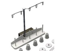 Janome 5 Spool Thread Stand for MC12000 & MC15000 - White Plastic & Metal Round Spool Stand for Janome Sewing Machines