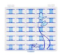 Janome Blue Sewing Machine Bobbins with Storage Case,25 Count