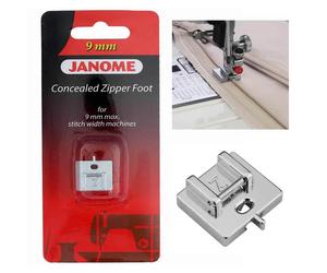 Janome Concealed / Invisible Zip Foot For 9mm Stitch Width Janome Sewing Mach...
