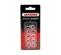 Janome Genuine 10 Pk. Plastic Bobbins #200122614 for All Janome & Necchi Models