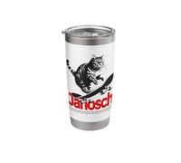 Janosch - Cute Boy Name with Cool with Cool Cat & Skateboard Stainless Steel Insulated Tumbler
