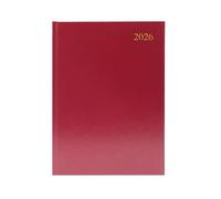 Janrax 2026 A4 Day Per Page Burgundy Appointments Diary