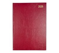 Janrax 2026 A4 Week To View Burgundy Desk Diary