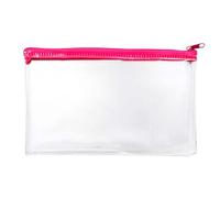 Janrax 8x5" Pink Zip Clear Exam Pencil Case