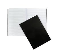 Janrax A4 160 Pages 8mm Ruled Charcoal Black Casebound Notebook