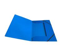 Janrax A4 Blue Laminated Card 3 Flap Folder With Elastic Closure