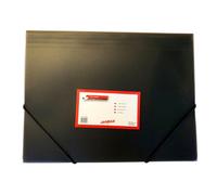 Janrax A4 Clearview Black 3 Flap Folder with Elasticated Closure