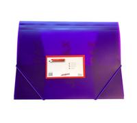 Janrax A4 Clearview Purple 3 Flap Folder With Elasticated Closure