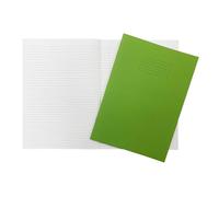 Janrax A4+ Green 48 Page Feint Ruled and Margin Exercise Book WF Paper with 225gsm Manilla Cover 240x340mm Workbook