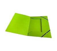 Janrax A4 Green Laminated Card 3 Flap Folder with Elastic Closure