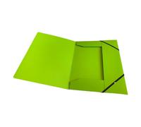 Janrax A4 Green Laminated Card 3 Flap Folder With Elastic Closure