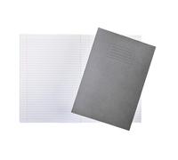 Janrax A4 Grey 80 Page Feint Ruled with Margin Exercise Book WF Paper with 225gsm Manilla Cover