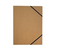 Janrax A4 Kraft Card 3 Flap Folder with Elastic Closure - 400gsm Durable Document Folder for Reports, Presentations and Paper Storage