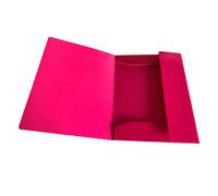 Janrax A4 Pink Laminated Card 3 Flap Folder With Elastic Closure