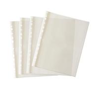 Janrax A4 Punched Pockets Pack of 50, Clear A4 Sheet Protectors with Reinforced Strip, 45 Micron Polypropylene Document Pockets, Copy Safe Acid Free Poly Pockets for Ring Binder Filing
