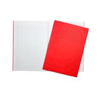 Janrax A4 Red 80 Pages Feint and Ruled Exercise Book - Writing Notebook for School, College