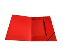 Janrax A4 Red Laminated Card 3 Flap Folder with Elastic Closure