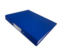 Janrax A4 Ring Binder Blue 25mm Capacity, 2 O-Ring File Folder, Paper Over Board Cover, Spine Label Holder, Office School Document Organiser