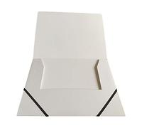 Janrax A4 White Laminated Card 3 Flap Folder with Elastic Closure