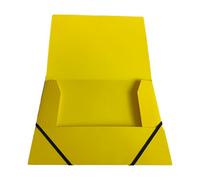 Janrax A4 Yellow Laminated Card 3 Flap Folder with Elastic Closure