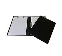 Janrax Black A4 Clipboard Document Clamp File Folder - Fold-Open Laminated Board with Metal Clip and Clamp